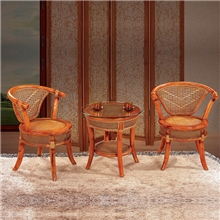 绿欣轩中式竹藤休闲椅茶几三件套组合藤椅直销9021B包邮到楼下