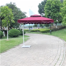 户外遮阳伞方形波浪边伞大伞罗马边柱伞双层侧立伞