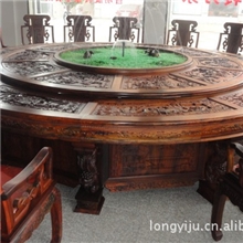自动圆餐台餐厅配套酒店会所配套中式红木古典家具