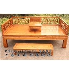 可接定做明清仿古中式古典家具实木南榆木雕乱格子罗汉床3件套