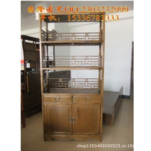 明清仿古实木家具二门二抽三层书架展示架多用架茶叶架类