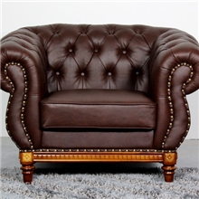 欧式真皮沙发新古典法式拉扣美式乡村客厅实木组合真皮沙发F8009