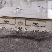 欧式实木茶几田园法式新古典带抽屉简约茶几桌边几角几橡牙白C06