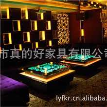 时尚供应灯光镂花酒吧KTV玻璃茶几卡拉Ok玻璃茶几可批发