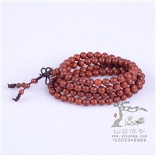 印度小叶紫檀佛珠手链108颗6mm同料顺纹紫檀手串手链批发