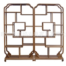 红木古典家具鸡翅木家具弯角博古架红木博古架茶桌办公桌