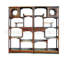 鸡翅木博古架。红木家具、明清家具、古典茶叶架、莲花博古架,