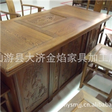 厂家直销红木家具鸡翅木家具弯面茶桌六件套