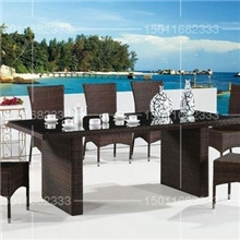 供应845仿藤办公会议家具酒店KTV工程藤艺餐桌椅藤椅