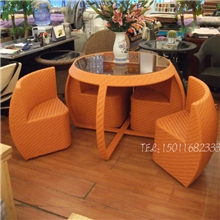 户外藤家具套装4椅桌组合休闲阳台卧室家具PE藤编圆桌藤椅