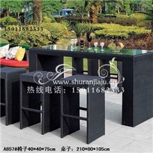 857藤编吧桌椅户外藤家具酒吧酒店家具藤椅