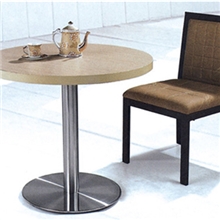 供应西餐桌西餐台三聚氢胺板餐台不锈钢独立脚餐台