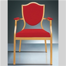 美腾供应宴会椅酒店椅子铝合金椅中式金属带扶手餐椅