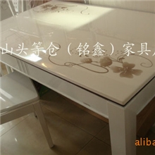 大理石餐桌/休闲大理石/一桌六椅/烤漆/韩式餐桌/配实物图