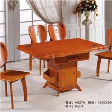 时尚实木家用饭桌餐桌子酒店餐桌成都家具厂家批发柚木色家私