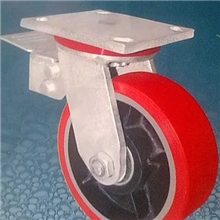 供应6.8.10.12寸加重型铁心聚氨酯刹车脚轮