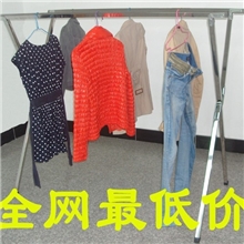 落地折叠晾衣架双杆晾衣架摆地摊货架地摊衣架不锈钢晾衣架