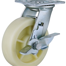 中山脚轮工厂供应4寸5寸6寸8寸重型尼龙脚轮白色PP万向轮