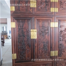 禧韵珑红木家具黑酸枝顶箱柜手工雕花可定做