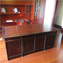 禧韵珑红木家具大叶紫檀办公桌手工雕刻需定做