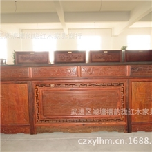 禧韵珑红木家具实木仿古大红酸枝雕花书桌可定做多种款式