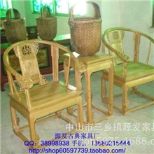 YF0157实木仿古雕花太师椅配几围椅圈椅实木家具