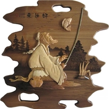 供应纯实木工艺手工雕刻木质工艺品实木木艺装饰高级木雕工艺画