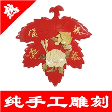 美江特色实木手工雕刻枫叶工艺品超实惠木质工艺品