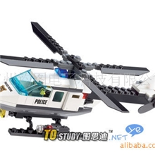 6729警察直升飞机开智积木批发国产益智玩具