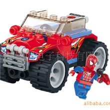 蜘蛛超人-6004雷霆红警塑料拼装小颗粒儿童积木玩具