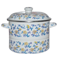 厂家直销新款搪瓷蒸锅24/26cm出口品质蒸锅
