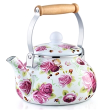 厂家直销珐琅贴花搪瓷水壶电磁炉烧水壶搪瓷开水壶礼品水壶