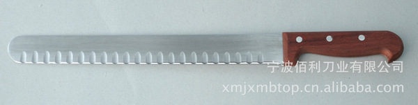 供应木柄沟槽齿/开大齿切片刀，火腿刀，面包刀