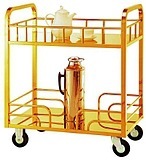 酒店用品钛金暖水瓶车贵妃酒水车餐厅用品酒车服务车推车