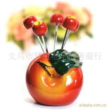 苹果式水果叉/树脂工艺品/树脂水果叉/水果叉摆设