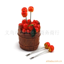 木桶樱桃水果叉/树脂工艺品/树脂工艺品批发