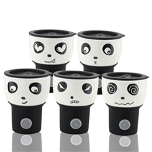 正品骨瓷创意熊猫杯子儿童卡通可爱陶瓷水杯表情马克杯