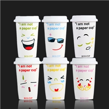 星巴克风创意笑脸表情陶瓷咖啡水杯骨瓷情侣马克杯陶瓷杯子带盖