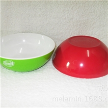 半价促销双色食品级美耐皿碗16CM密胺仿瓷碗江湖地摊餐具