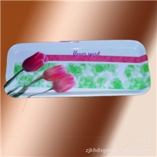 直销外贸尾单13英寸长方形盘密胺盘库存美耐皿盘