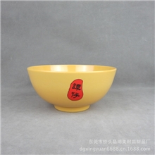 东莞厂家直销黄色密胺企口碗仿陶瓷企口碗美耐皿餐具