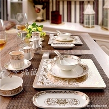 餐厅五星级陶瓷餐具酒店用品餐具批发黄金摆台套装酒店餐具