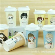 [热销]色釉杯正品kakikaki陶瓷杯卡通糖果色小清新情侣马克杯