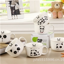 咖啡杯超Q熊猫趴趴熊小杯zakka杂物卡通牛奶杯子韩国风水杯