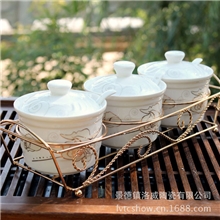 洛威餐具套装包邮景德镇陶瓷器调味罐整套特价结婚送礼