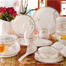 景德镇高档骨瓷餐具套装餐具代理加盟一件批发餐饮用具包邮特价
