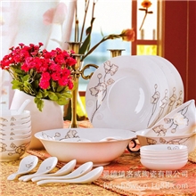 28头骨瓷餐具礼品套装高档礼品碗盘碟套装订做厂家包邮一件代发