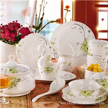 景德镇56头骨瓷餐具碗盘碟套装送礼佳品礼品瓷套装厂家直销