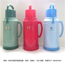 星月保温容器全塑保温瓶保温壶热水壶玻璃内胆2L厂家批发