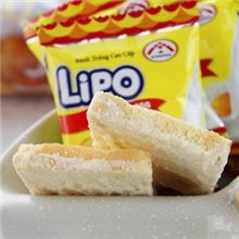 批发：正宗越南LIPO白巧克力面包干300g脆脆爽口中文版